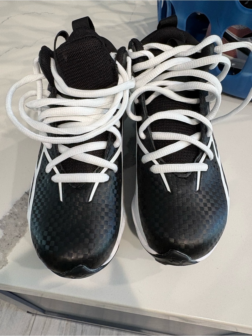 Under Armour Black and White Kids cleats